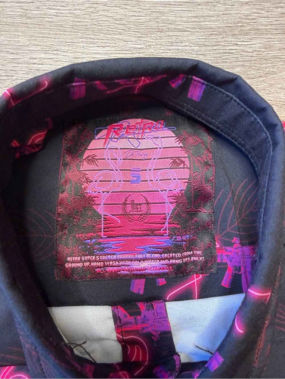 Retro Rifle D Flamingo Button Up - Picture 5 of 6